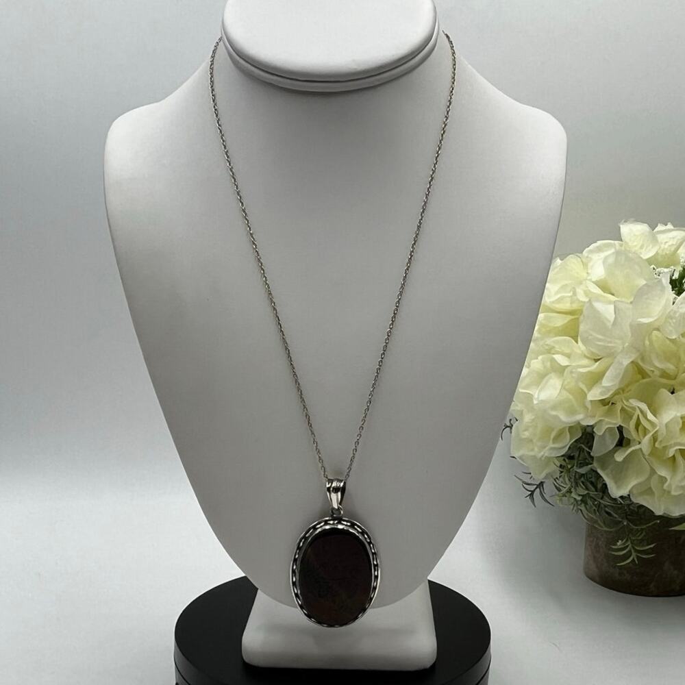 Vintage Sterling Silver Carved Agate Exquisite Pendant with Arabic Calligraphy‎